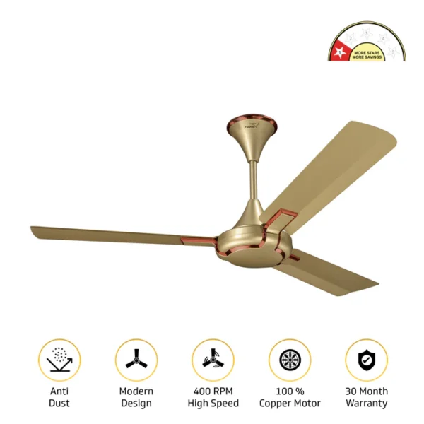 1200MM CEILING FAN GLADO PRIME VX IMPERIAL GOLD V-GUARD