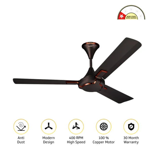 1200MM CEILING FAN GLADO PRIME VX CHOCO BROWN MATTE V-GUARD