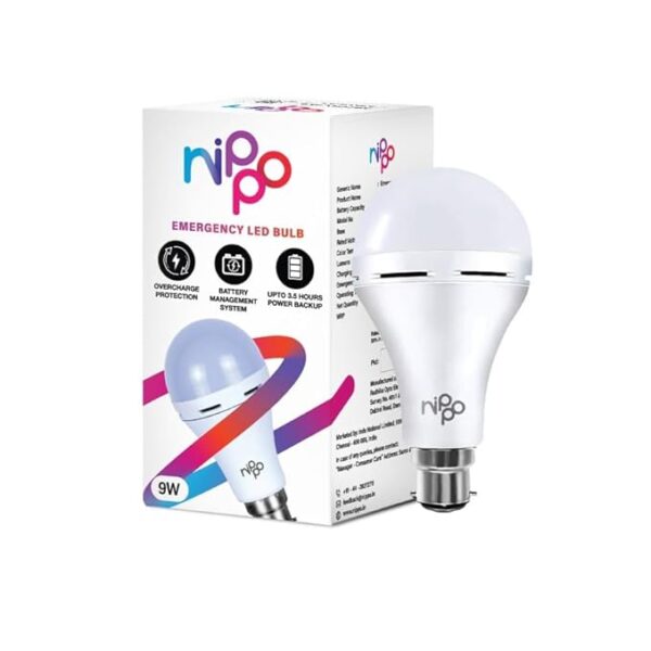 9W CDL RECHARGEABLE EMERGENCY INVERTER LED BULB NIPPO