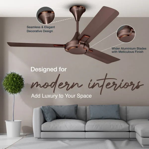 1200MM CEILING FAN GLADO PRIME VX ELEGANCE BROWN MATTE V-GUARD - Image 5