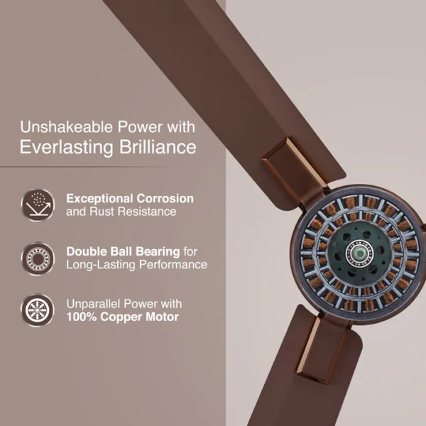 1200MM CEILING FAN GLADO PRIME VX ELEGANCE BROWN MATTE V-GUARD - Image 2
