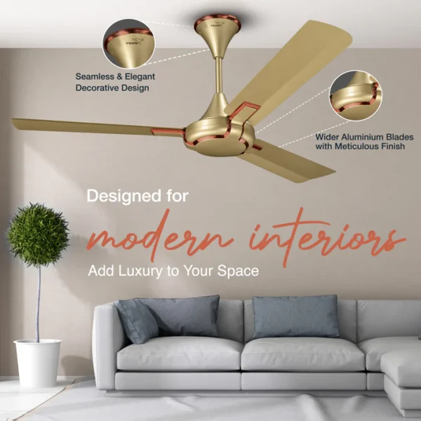 1200MM CEILING FAN GLADO PRIME VX IMPERIAL GOLD V-GUARD - Image 5