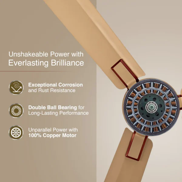 1200MM CEILING FAN GLADO PRIME VX IMPERIAL GOLD V-GUARD - Image 2