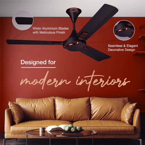 1200MM CEILING FAN GLADO PRIME VX CHOCO BROWN MATTE V-GUARD - Image 6