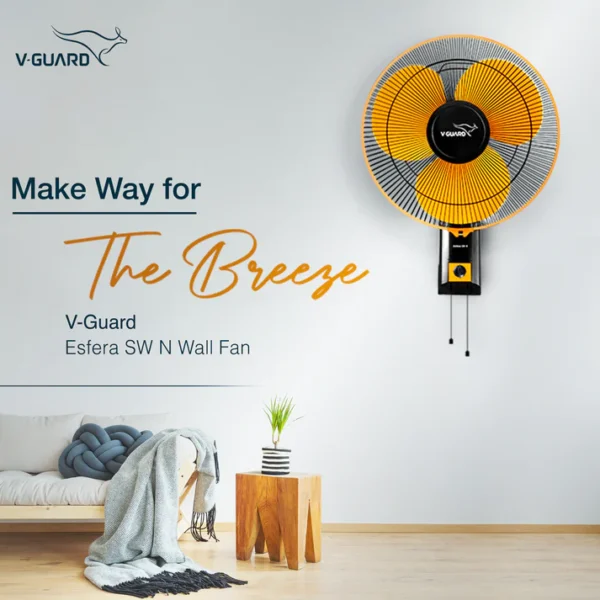 400MM WALL FAN GLADO STD ORANGE-BLACK V-GUARD - Image 8