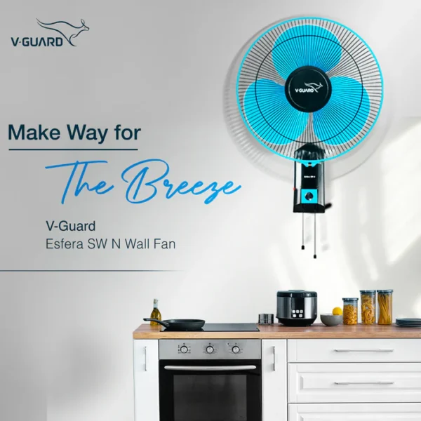 400MM WALL FAN GLADO STD BLUE-BLACK V-GUARD - Image 8