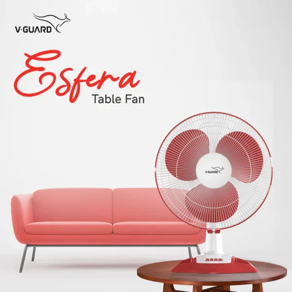 400MM TABLE FAN WILO RED-WHITE V-GUARD - Image 8