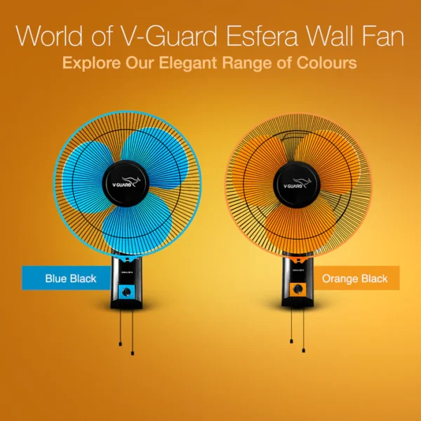 400MM WALL FAN GLADO STD ORANGE-BLACK V-GUARD - Image 3