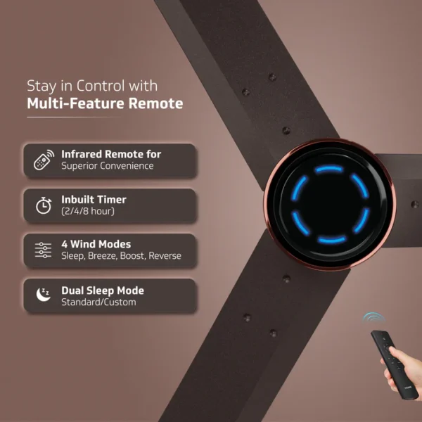 1200MM CEILING FAN INSIGHT-G ELEGANCE BROWN MATTE V-GUARD - Image 6