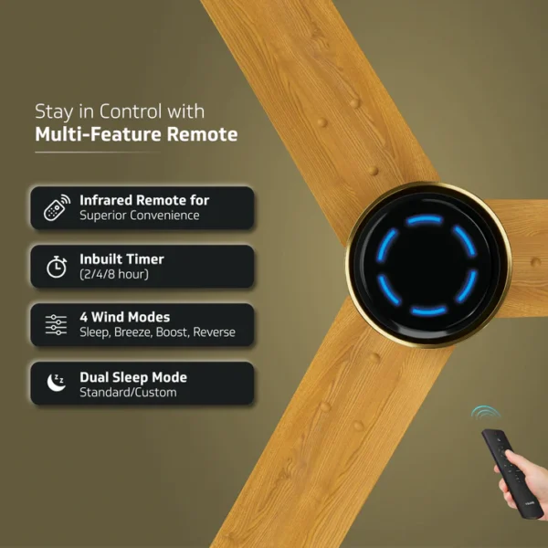 1200MM CEILING FAN INSIGHT-G CHOCO GOLD WOOD V-GUARD - Image 6