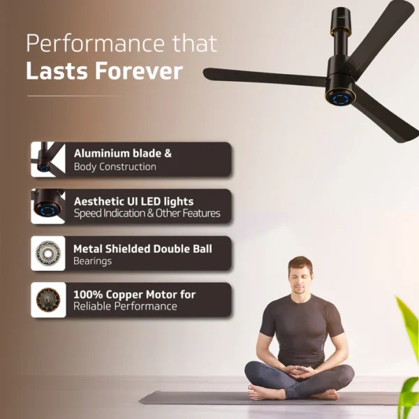 1200MM CEILING FAN INSIGHT-G ELEGANCE BROWN MATTE V-GUARD - Image 5